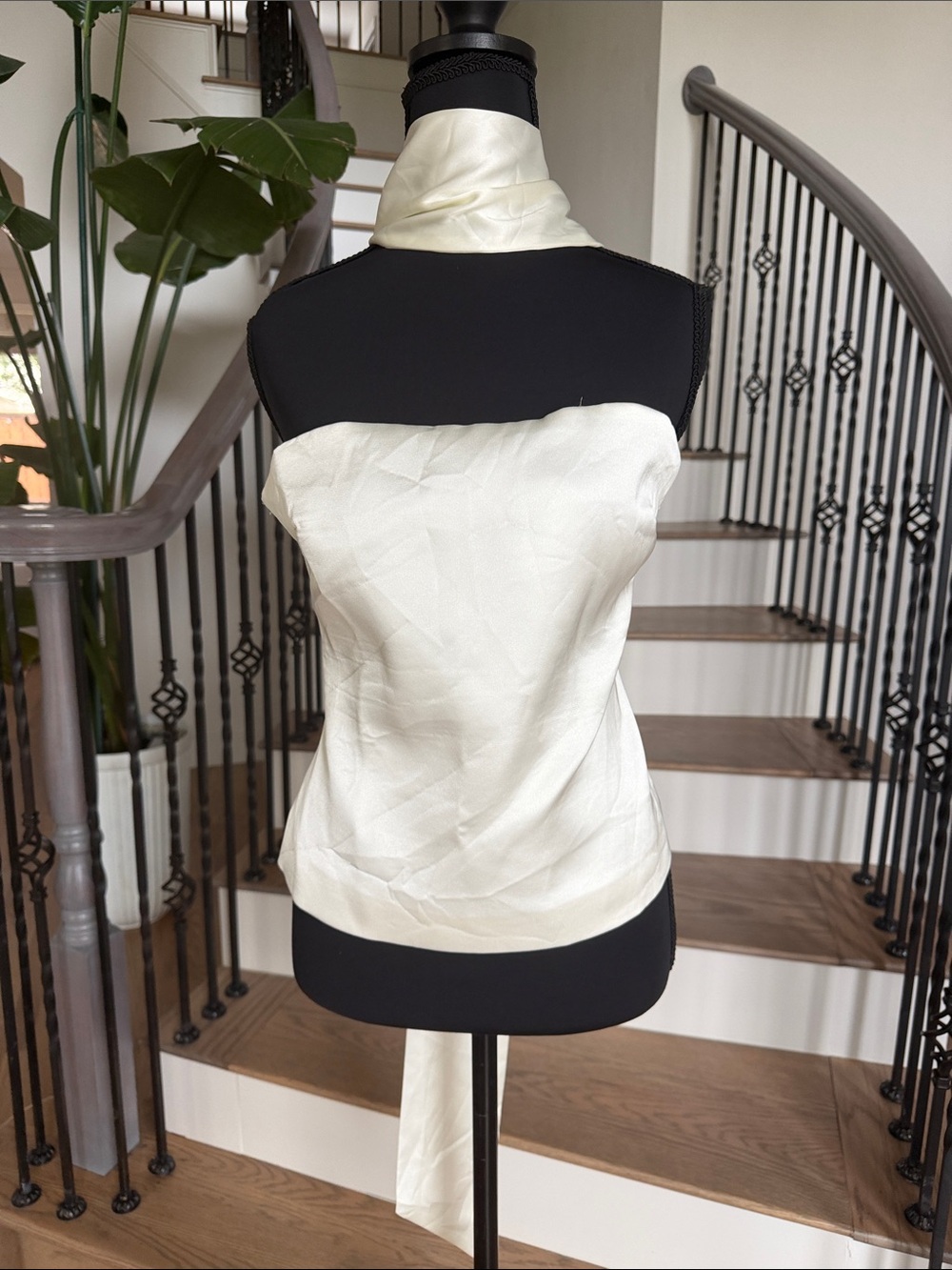 Zara Ivory Halter Wrap Top - Women (medium)